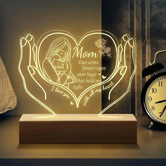 1pc 3D Acrylic Night Light - Perfect Gift for Mom - Soothing and Relaxing Light for Bedtime and Beyond