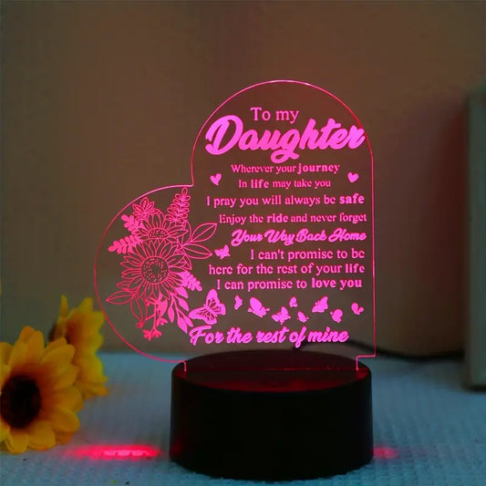 1pc Love Text 3D Night Light, Vision Stereo, Daughter's Gift, Bedroom Bedside Decoration Atmosphere Night Light